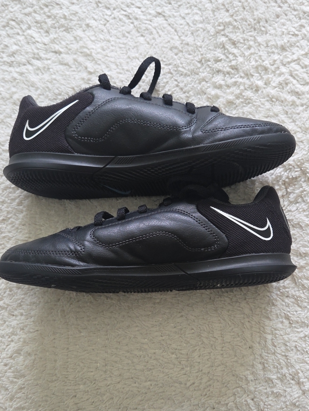 Nike Kids Black Sneakers with White Swoosh